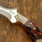 UK CUSTOM ART KARAMBIT KNIFE, ENGRAVED COPPER