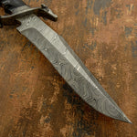 IMPACT CUTLERY RARE CUSTOM DAMASCUS BOWIE KNIFE
