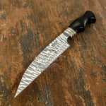 Buy UK Custom Knife, Mirror polished, Hammered, Bull Horn