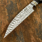 Buy UK Custom Knife, Mirror polished, Hammered, Bull Horn