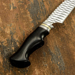 Buy UK Custom Knife, Mirror polished, Hammered, Bull Horn