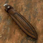 Buy UK Custom Boot Knife leather sheath. Tooling, Stamping, Carving
