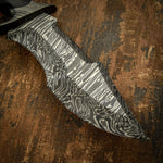UK Custom Damascus Knife, Fire Pattern Damascus