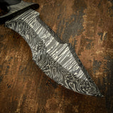 UK Custom Damascus Knife, Fire Pattern Damascus