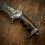 UK Custom Damascus Knife, Burl Wood
