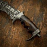 UK Custom Damascus Knife, Burl Wood