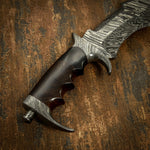 UK Custom Damascus Knife, Burl Wood