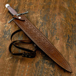 UK custom sword leather sheath maker. Leather work, custom swords leather sheath, leather scabbard UK