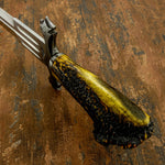 UK Custom bowie knife, Antique Stag Antler, Custom Damascus knife, Crown Antler