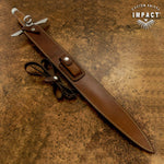 UK custom sword leather sheath maker. Leather work, custom swords leather sheath, leather scabbard UK