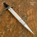 UK custom Sword, Bull Horn Handle, Blood Grooved D2 Blade, Damascus Hilt