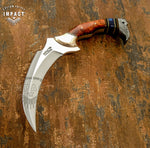 IMPACT CUTLERY RARE CUSTOM D2 FULL TANG KARAMBIT KNIFE