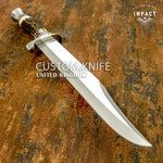 IMPACT CUTLERY CUSTOM BOWIE KNIFE STAG ANTLER