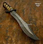 IMPACT CUSTOM DAMASCUS BOWIE CROWN ANTLER