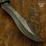 IMPACT CUSTOM DAMASCUS BOWIE CROWN ANTLER