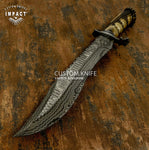 IMPACT CUSTOM DAMASCUS BOWIE CROWN ANTLER