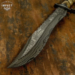 IMPACT CUSTOM DAMASCUS BOWIE CROWN ANTLER