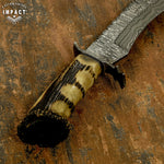 IMPACT CUSTOM DAMASCUS BOWIE CROWN ANTLER