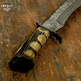 IMPACT CUSTOM DAMASCUS BOWIE CROWN ANTLER