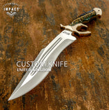 IMPACT CUSTOM BOWIE KNIFE PINE CONE RESIN HANDLE