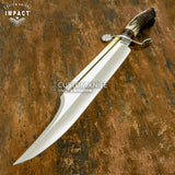 IMPACT CUTLERY RARE CUSTOM D2 HEAVY DUTY MASSIVE BOWIE KNIFE CROWN ANTLER