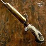 IMPACT CUTLERY RARE CUSTOM D2 HEAVY DUTY MASSIVE BOWIE KNIFE CROWN ANTLER