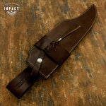 IMPACT CUTLERY RARE CUSTOM D2 HEAVY DUTY MASSIVE BOWIE KNIFE CROWN ANTLER