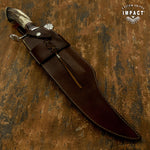 IMPACT CUTLERY RARE CUSTOM D2 HEAVY DUTY MASSIVE BOWIE KNIFE CROWN ANTLER