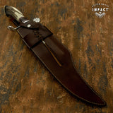 IMPACT CUTLERY RARE CUSTOM D2 HEAVY DUTY MASSIVE BOWIE KNIFE CROWN ANTLER