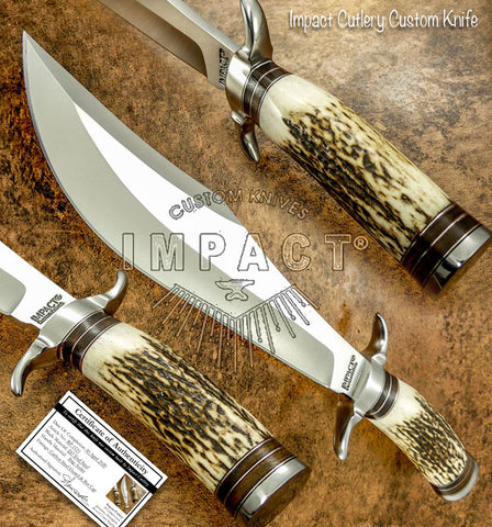 UK Custom knife, Stag antler bowie